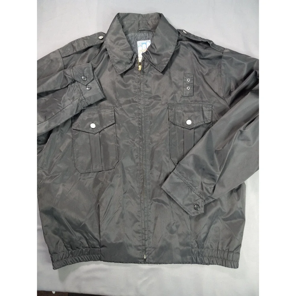 Vintage 80s Galebreaker Black Nylon Utility Tactical Workwear Jacket Men's XL